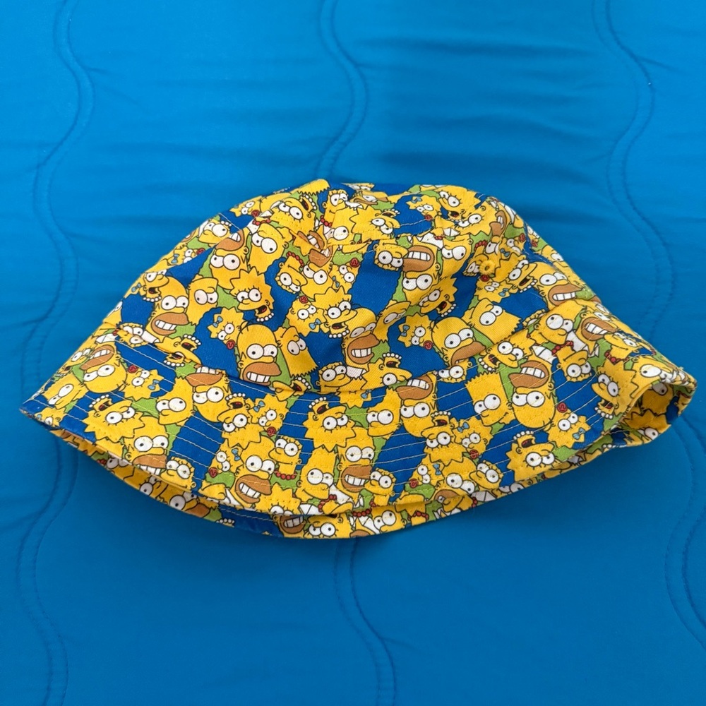 Mad Engine The Simpsons bucket hat Blue And Yellow 100% Cotton